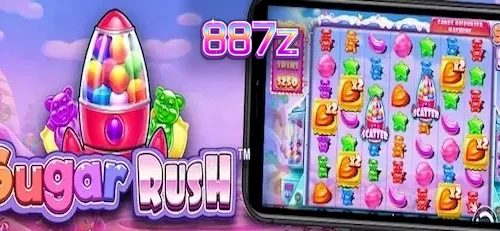 Interface colorida e vibrante do slot Sugar Rush com grade de 7x7
